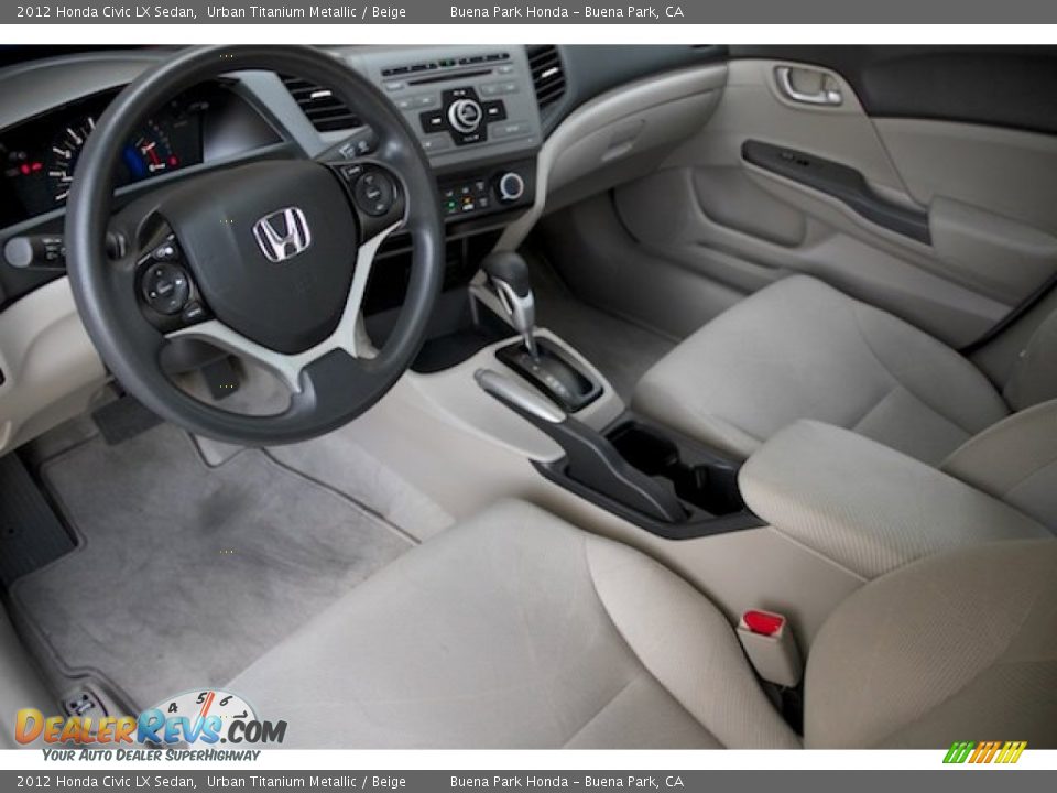 2012 Honda Civic LX Sedan Urban Titanium Metallic / Beige Photo #11