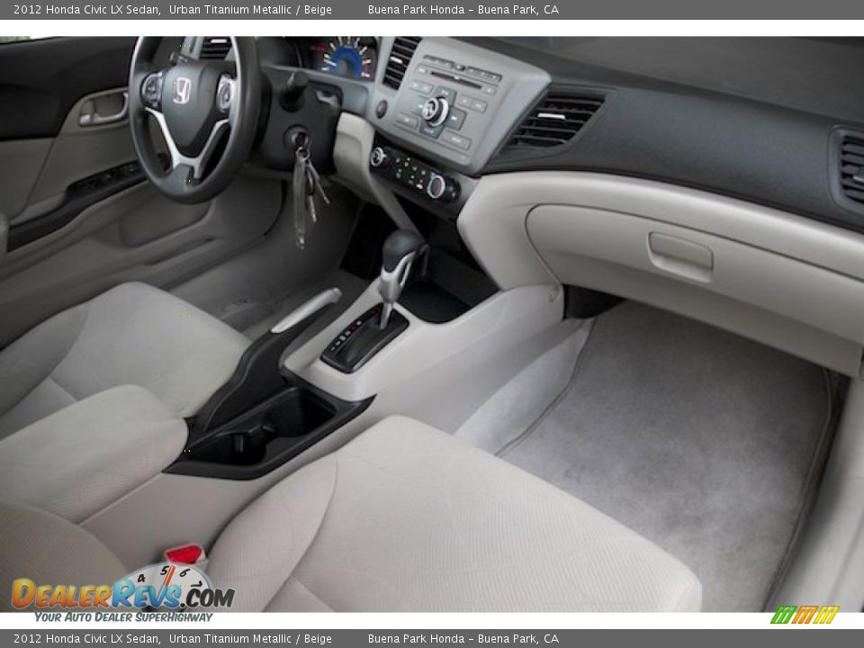 2012 Honda Civic LX Sedan Urban Titanium Metallic / Beige Photo #17