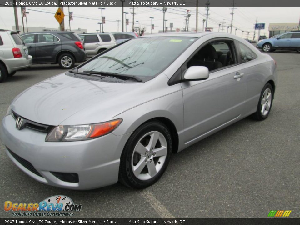 2007 Honda Civic EX Coupe Alabaster Silver Metallic / Black Photo #2