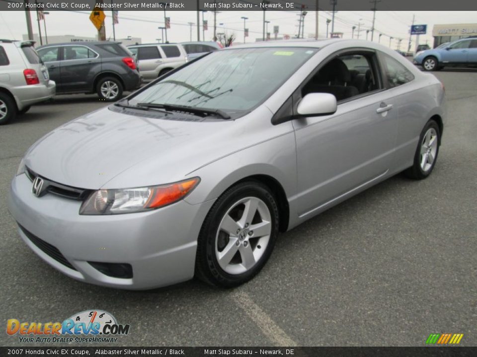 2007 Honda Civic EX Coupe Alabaster Silver Metallic / Black Photo #3