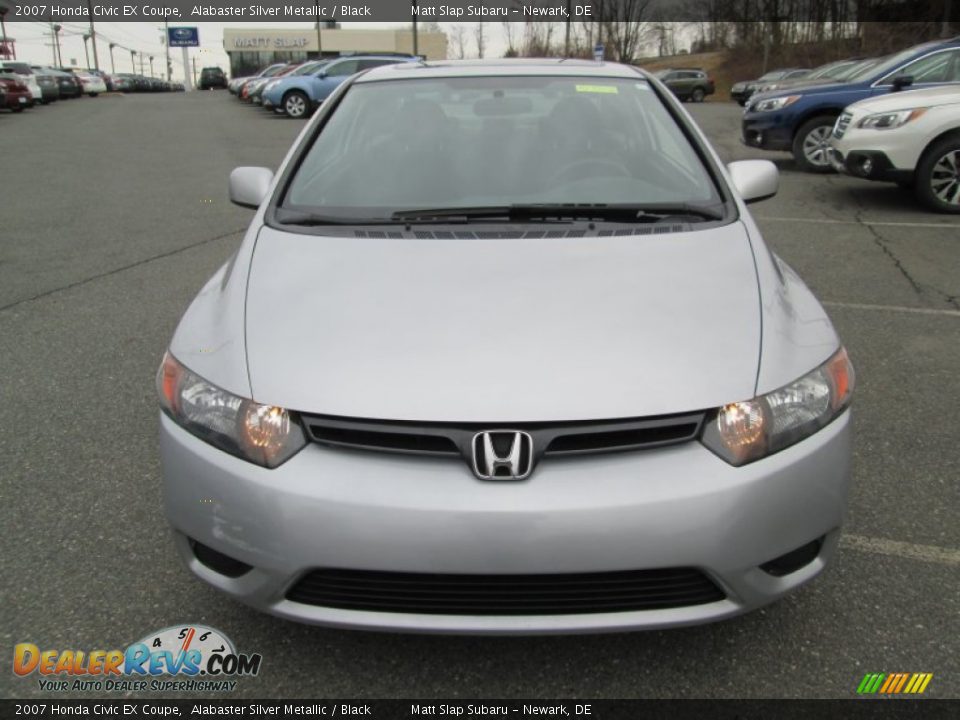 2007 Honda Civic EX Coupe Alabaster Silver Metallic / Black Photo #4