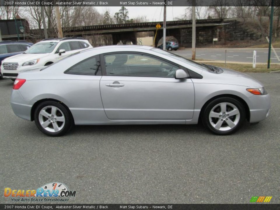 2007 Honda Civic EX Coupe Alabaster Silver Metallic / Black Photo #6