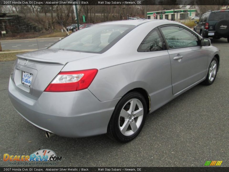 2007 Honda Civic EX Coupe Alabaster Silver Metallic / Black Photo #7