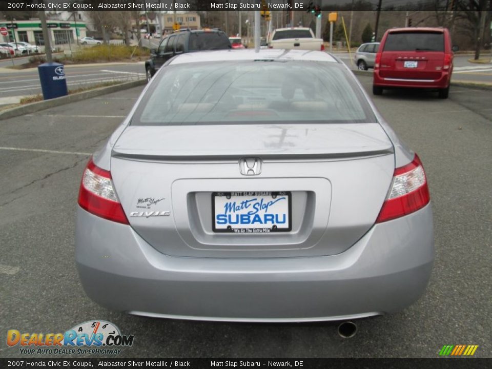 2007 Honda Civic EX Coupe Alabaster Silver Metallic / Black Photo #8