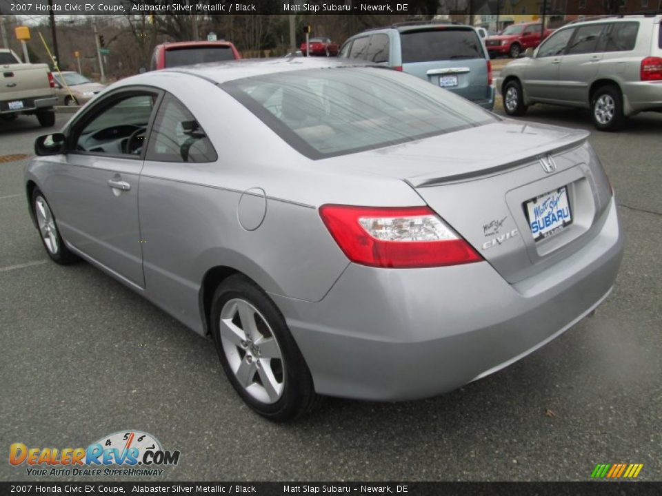 2007 Honda Civic EX Coupe Alabaster Silver Metallic / Black Photo #9
