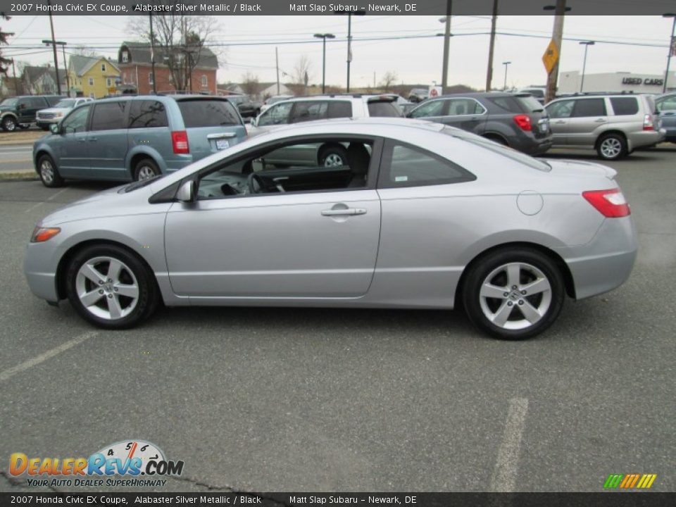 2007 Honda Civic EX Coupe Alabaster Silver Metallic / Black Photo #10
