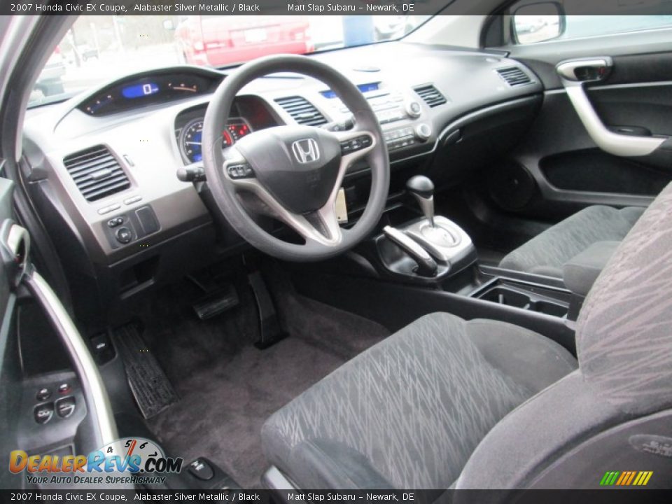2007 Honda Civic EX Coupe Alabaster Silver Metallic / Black Photo #11