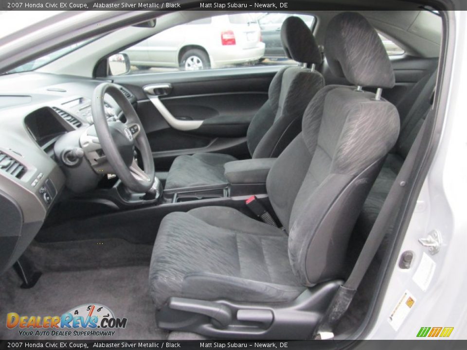 2007 Honda Civic EX Coupe Alabaster Silver Metallic / Black Photo #12
