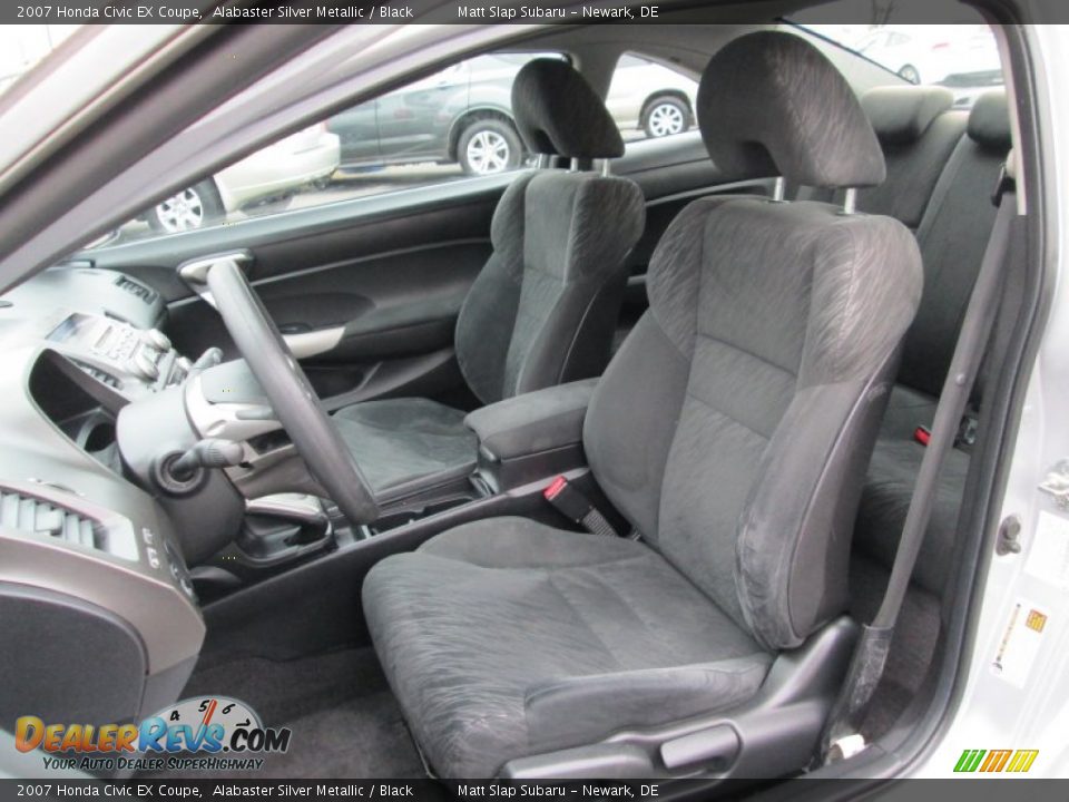 2007 Honda Civic EX Coupe Alabaster Silver Metallic / Black Photo #15