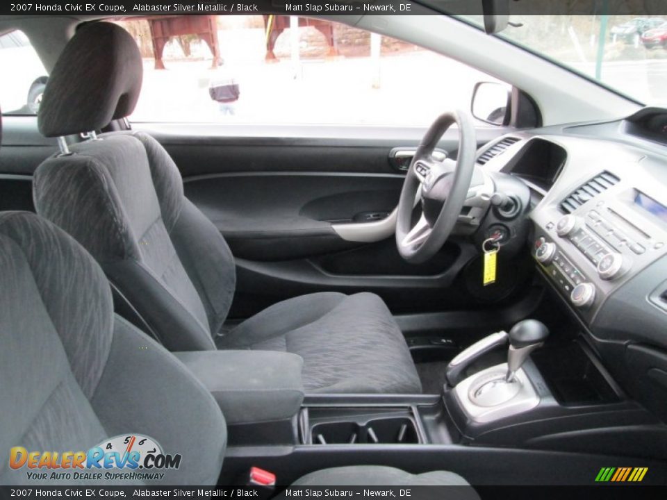 2007 Honda Civic EX Coupe Alabaster Silver Metallic / Black Photo #18