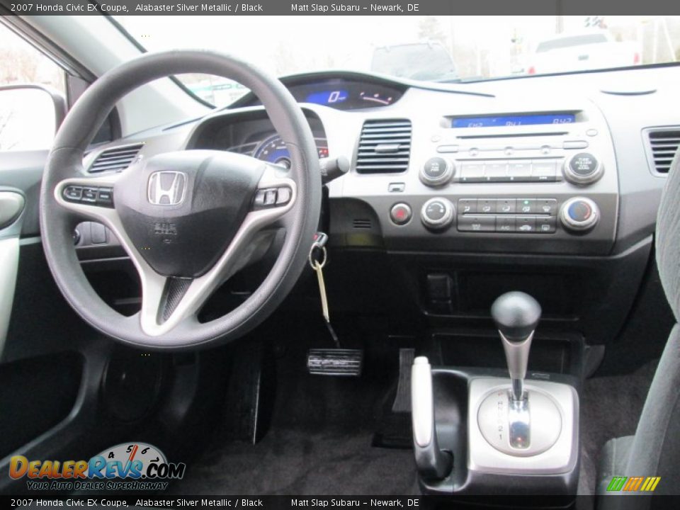 2007 Honda Civic EX Coupe Alabaster Silver Metallic / Black Photo #19