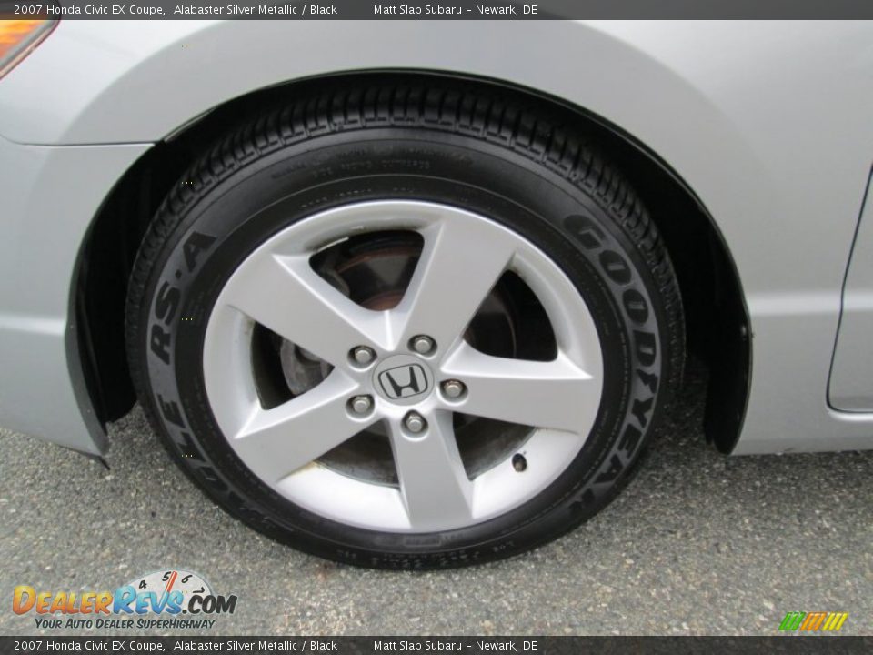 2007 Honda Civic EX Coupe Alabaster Silver Metallic / Black Photo #21
