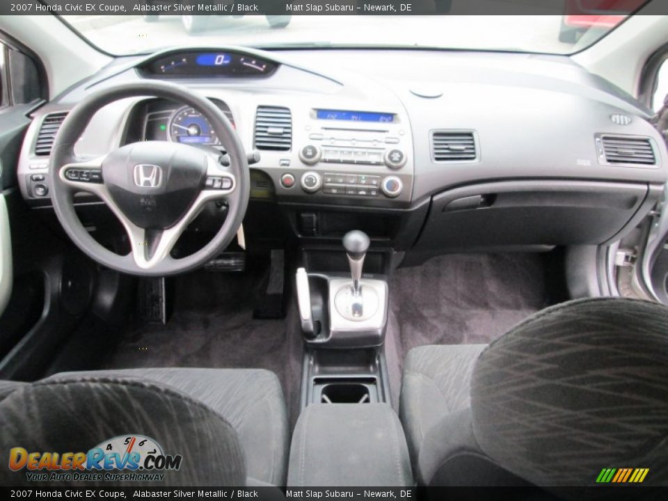 2007 Honda Civic EX Coupe Alabaster Silver Metallic / Black Photo #23