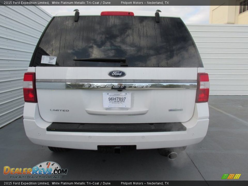 2015 Ford Expedition Limited White Platinum Metallic Tri-Coat / Dune Photo #5