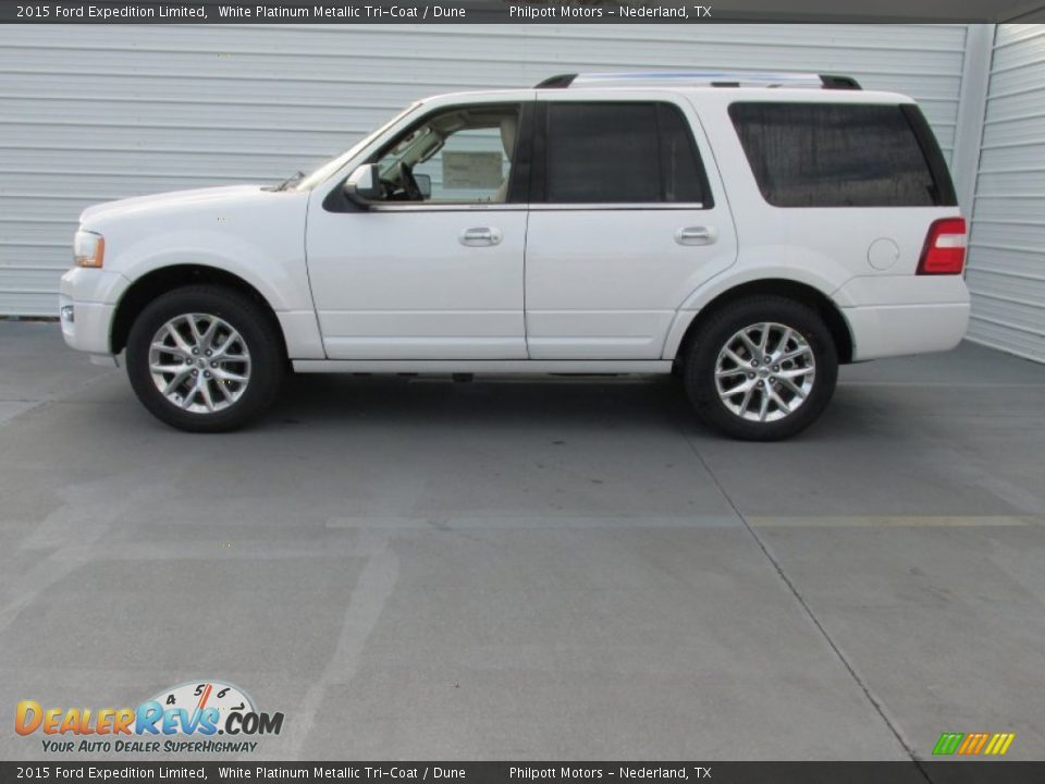 2015 Ford Expedition Limited White Platinum Metallic Tri-Coat / Dune Photo #6