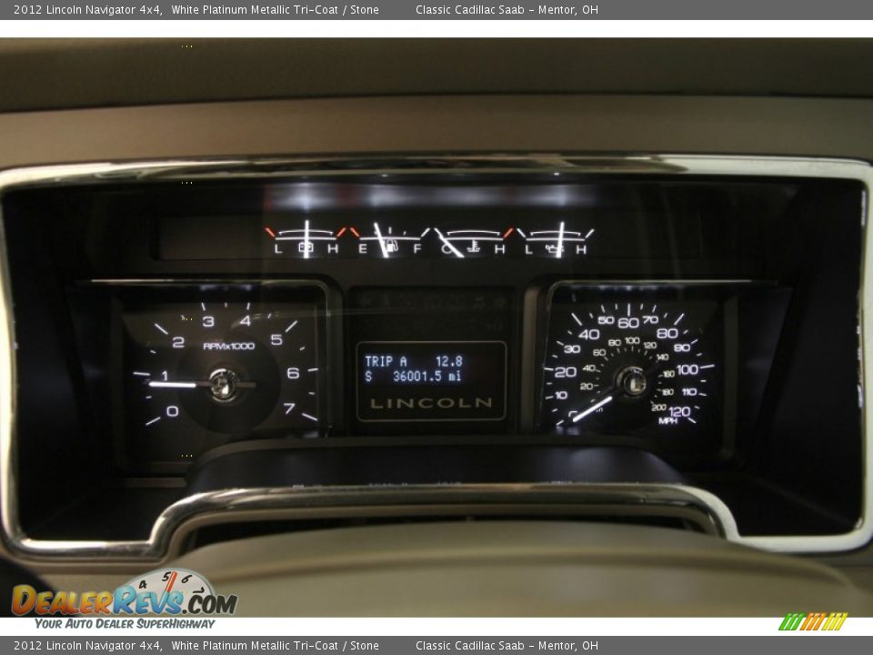 2012 Lincoln Navigator 4x4 White Platinum Metallic Tri-Coat / Stone Photo #10