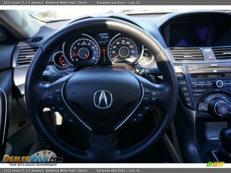 2012 Acura TL 3.5 Advance Bellanova White Pearl / Ebony Photo #27
