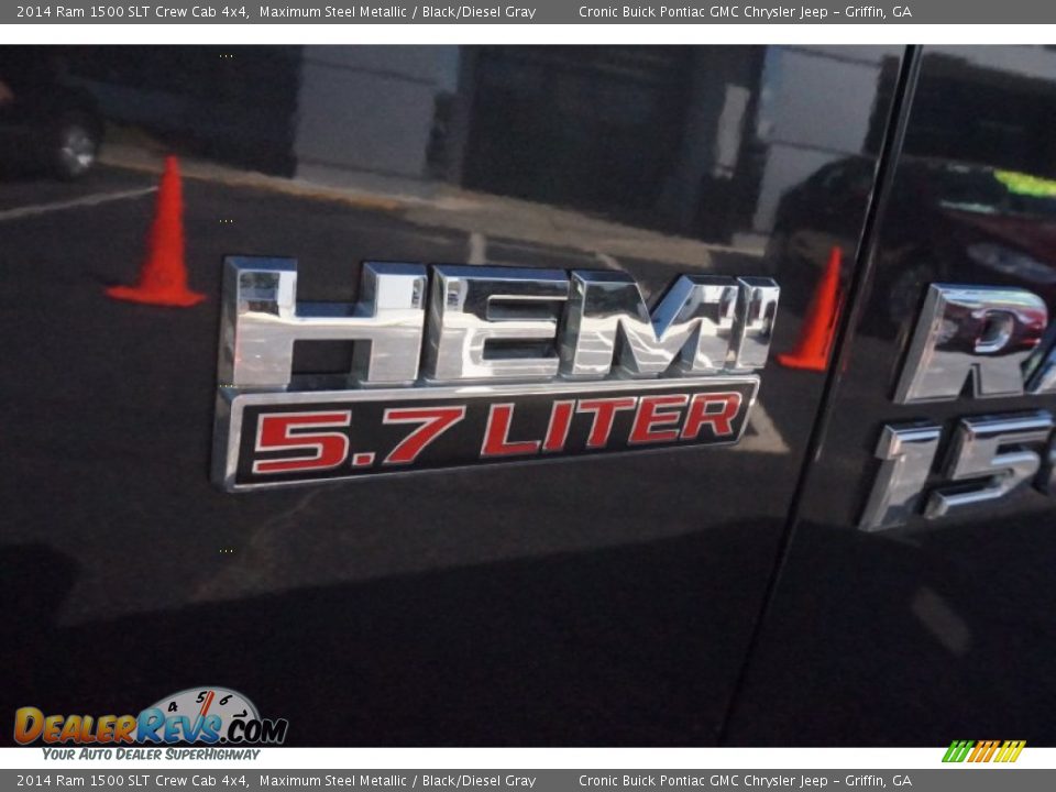 2014 Ram 1500 SLT Crew Cab 4x4 Maximum Steel Metallic / Black/Diesel Gray Photo #14
