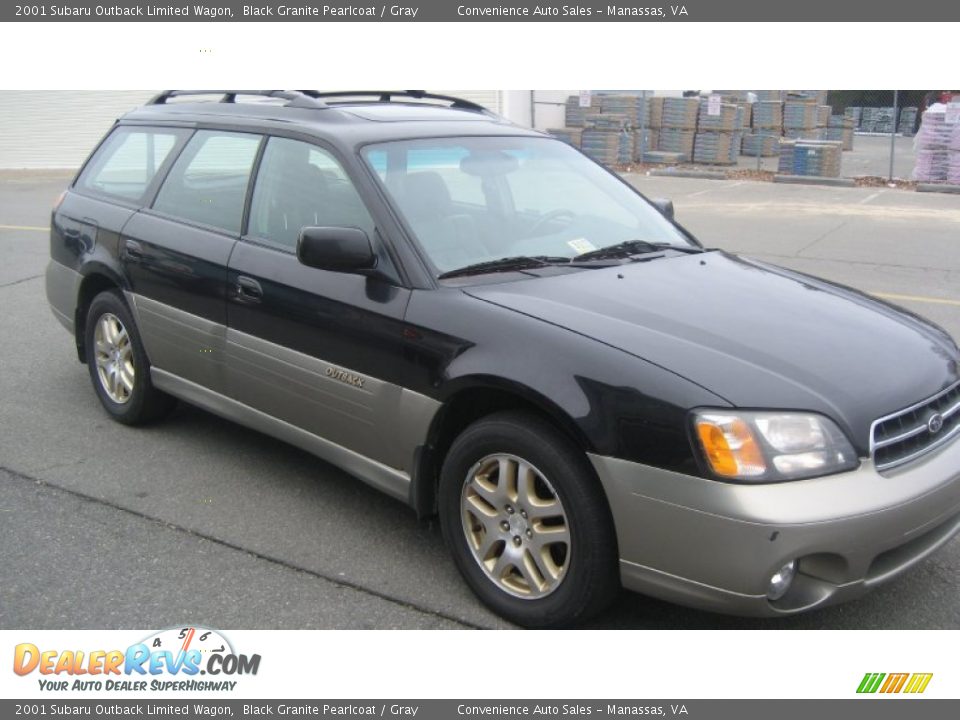 2001 Subaru Outback Limited Wagon Black Granite Pearlcoat / Gray Photo #3