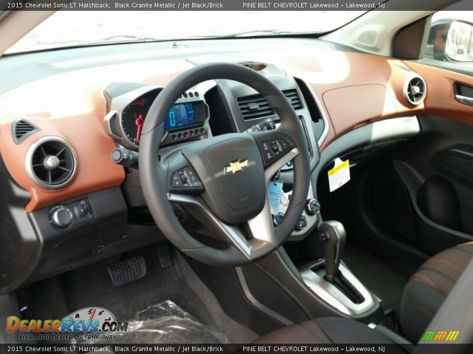 Jet Black/Brick Interior - 2015 Chevrolet Sonic LT Hatchback Photo #7