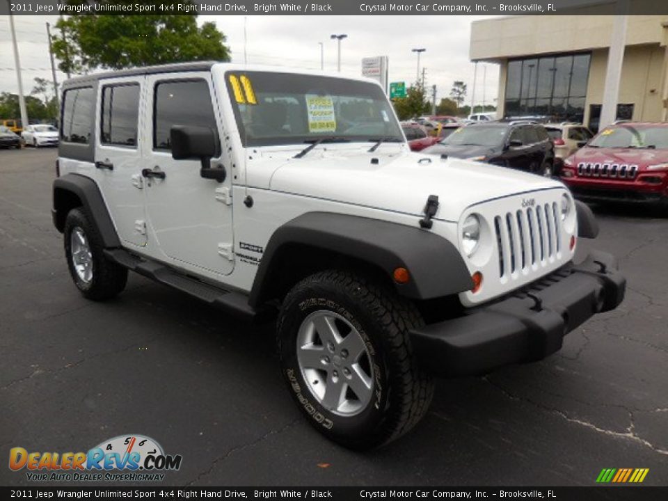 2011 Jeep Wrangler Unlimited Sport 4x4 Right Hand Drive Bright White / Black Photo #11