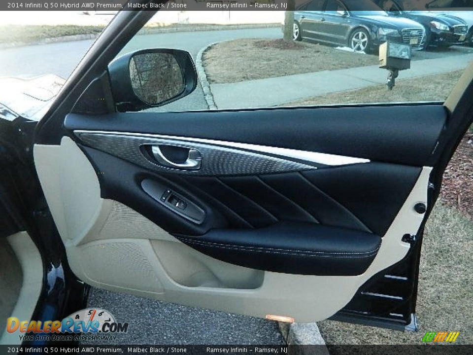 2014 Infiniti Q 50 Hybrid AWD Premium Malbec Black / Stone Photo #11
