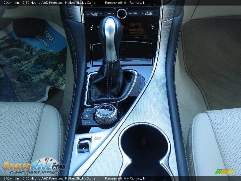2014 Infiniti Q 50 Hybrid AWD Premium Malbec Black / Stone Photo #15