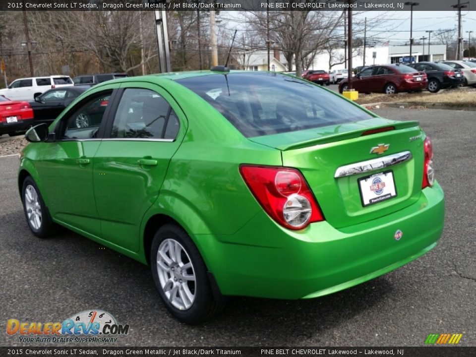 2015 Chevrolet Sonic LT Sedan Dragon Green Metallic / Jet Black/Dark Titanium Photo #4