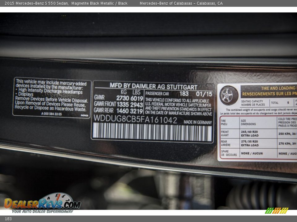 Mercedes-Benz Color Code 183 Magnetite Black Metallic