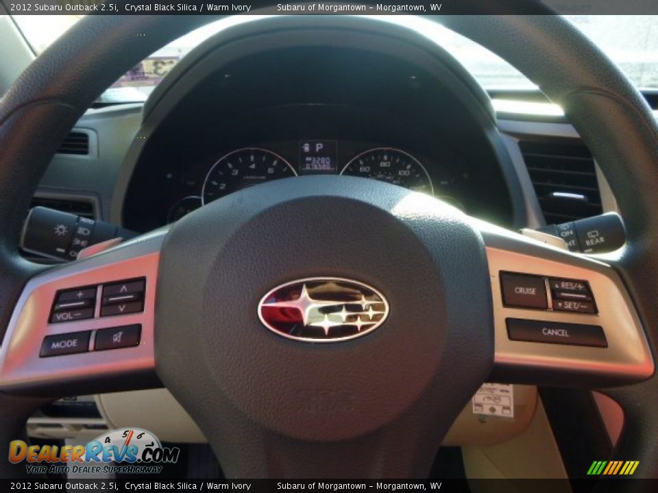 2012 Subaru Outback 2.5i Crystal Black Silica / Warm Ivory Photo #17