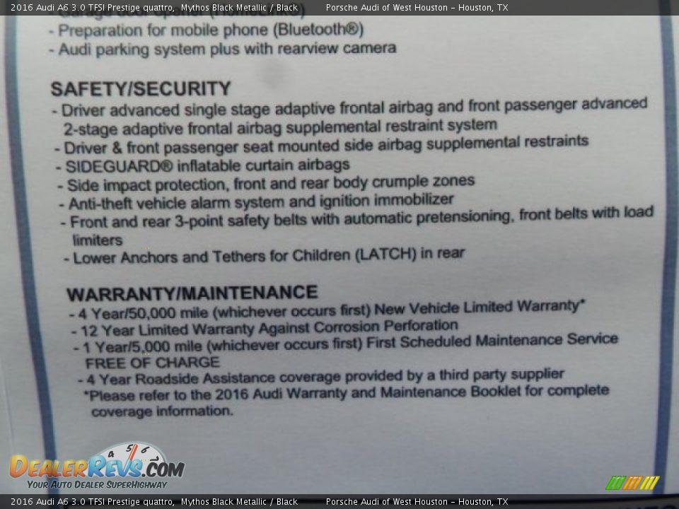 2016 Audi A6 3.0 TFSI Prestige quattro Mythos Black Metallic / Black Photo #36