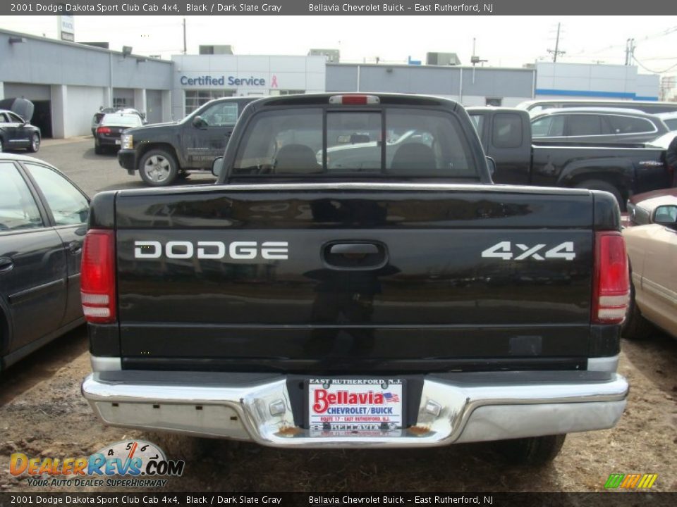 2001 Dodge Dakota Sport Club Cab 4x4 Black / Dark Slate Gray Photo #4