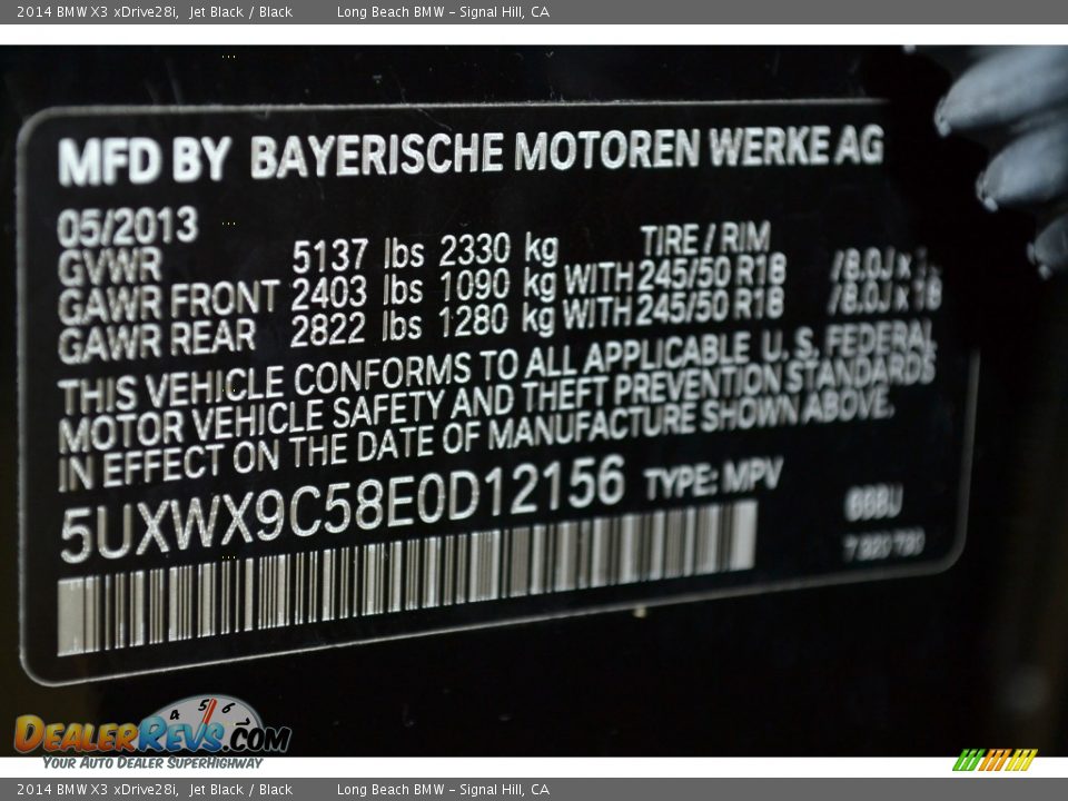 2014 BMW X3 xDrive28i Jet Black / Black Photo #11