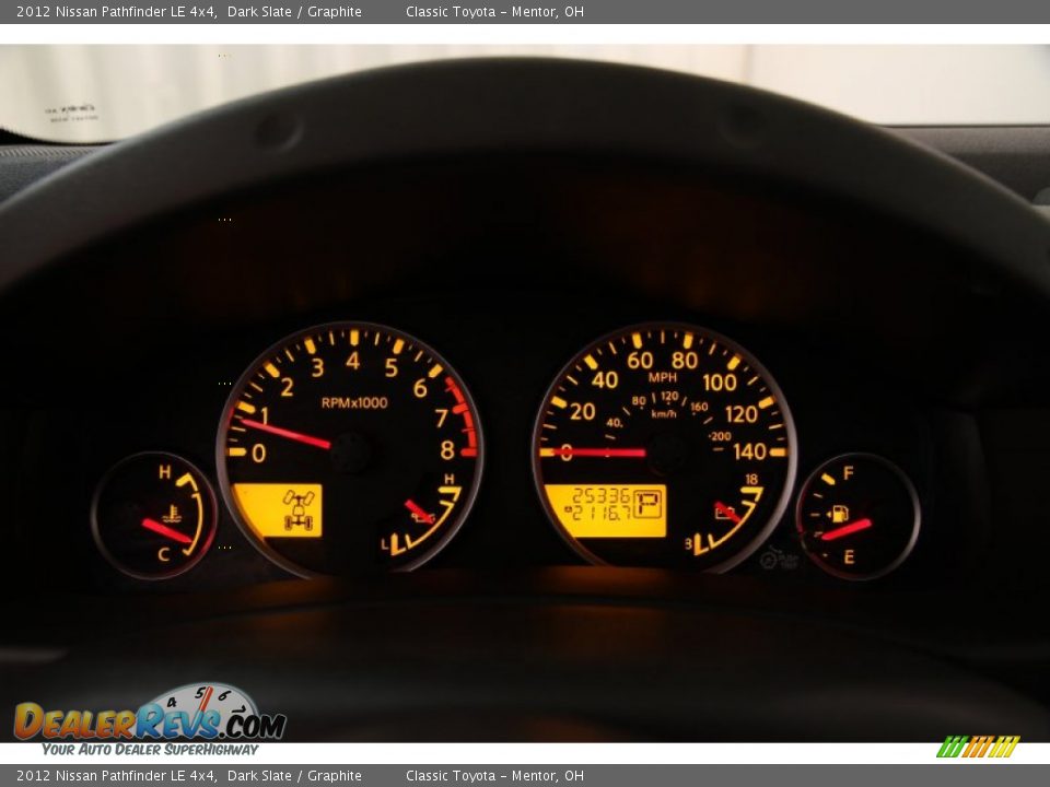2012 Nissan Pathfinder LE 4x4 Gauges Photo #8