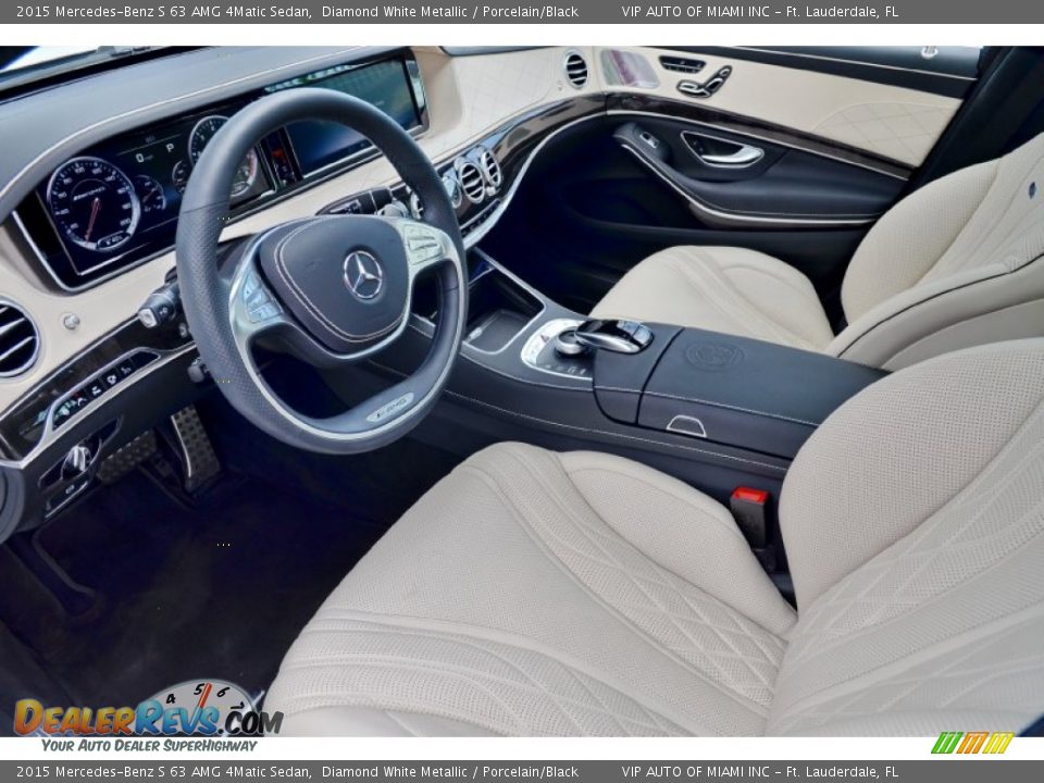 Porcelain/Black Interior - 2015 Mercedes-Benz S 63 AMG 4Matic Sedan Photo #2