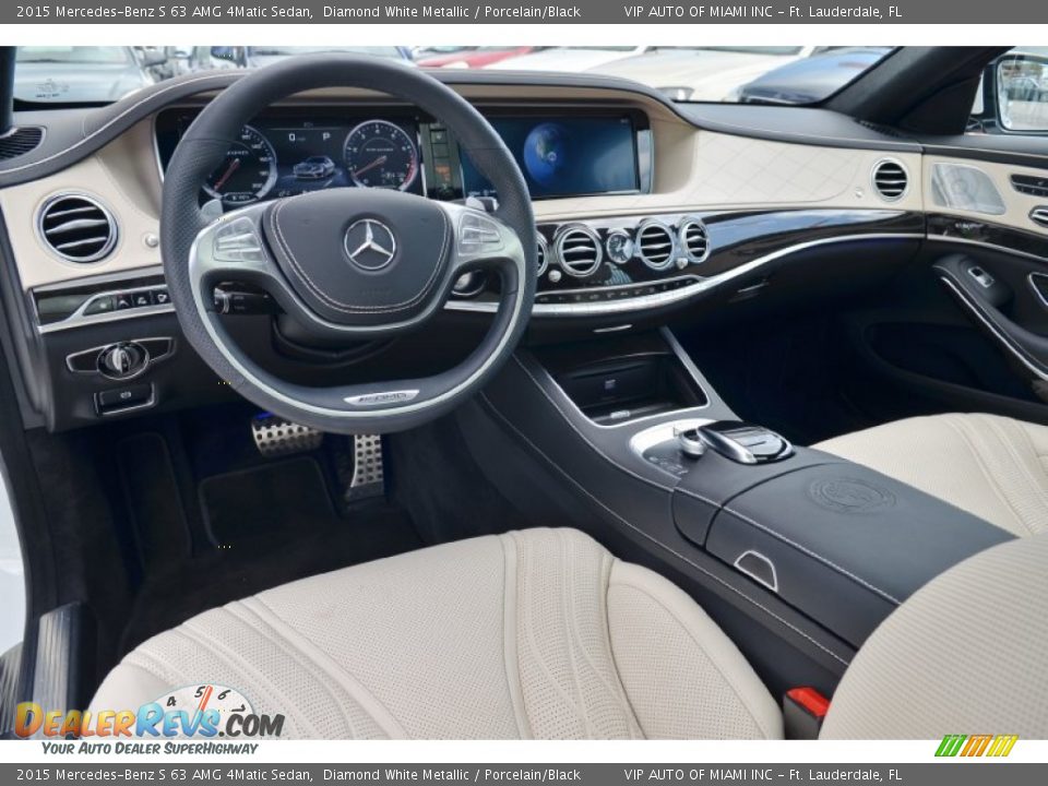 2015 Mercedes-Benz S 63 AMG 4Matic Sedan Diamond White Metallic / Porcelain/Black Photo #22