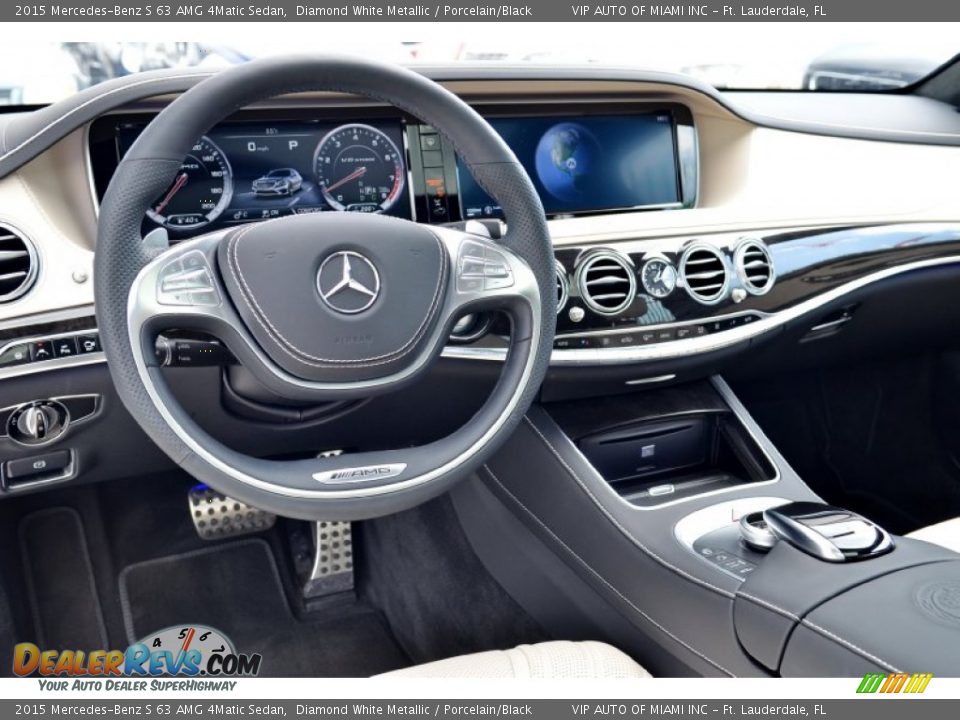 2015 Mercedes-Benz S 63 AMG 4Matic Sedan Diamond White Metallic / Porcelain/Black Photo #23