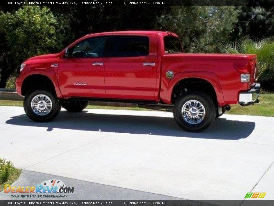 2008 Toyota Tundra Limited CrewMax 4x4 Radiant Red / Beige Photo #2