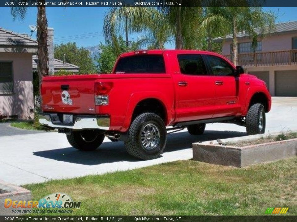 2008 Toyota Tundra Limited CrewMax 4x4 Radiant Red / Beige Photo #7