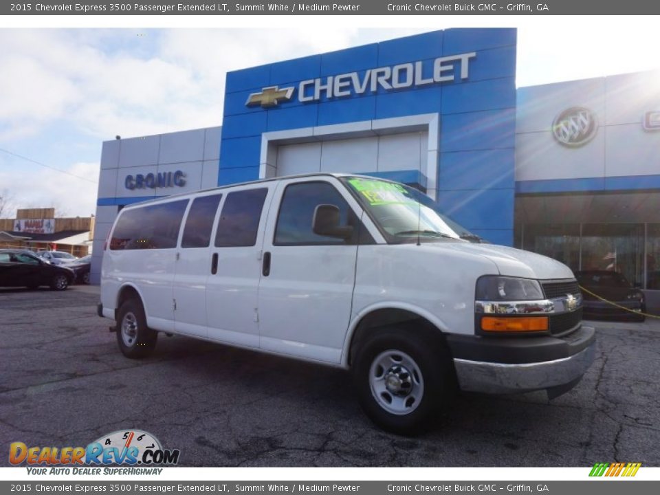2015 Chevrolet Express 3500 Passenger Extended LT Summit White / Medium Pewter Photo #1