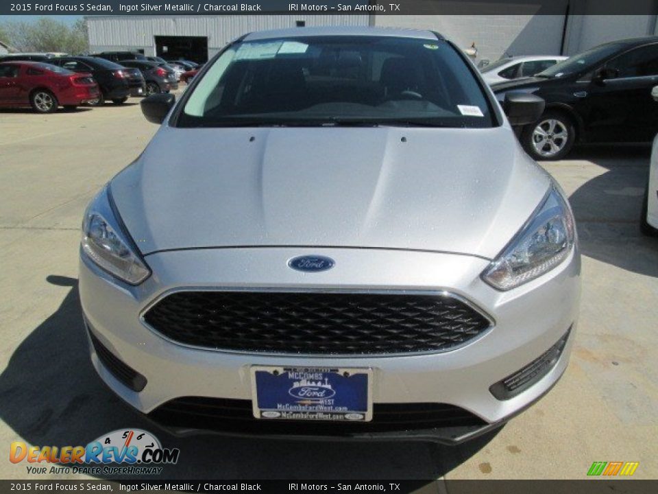 2015 Ford Focus S Sedan Ingot Silver Metallic / Charcoal Black Photo #3