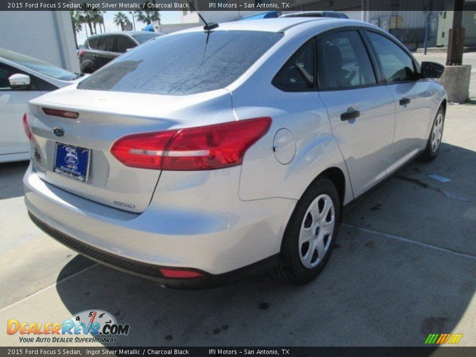 2015 Ford Focus S Sedan Ingot Silver Metallic / Charcoal Black Photo #7