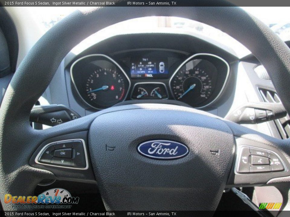 2015 Ford Focus S Sedan Ingot Silver Metallic / Charcoal Black Photo #14