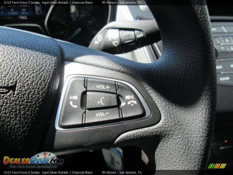 2015 Ford Focus S Sedan Ingot Silver Metallic / Charcoal Black Photo #16