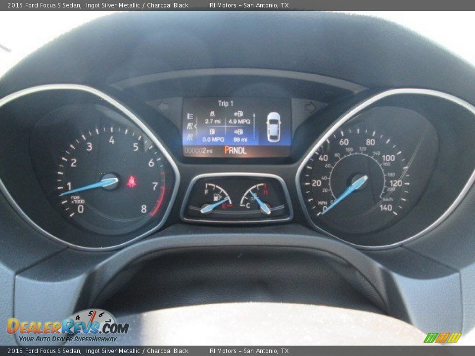 2015 Ford Focus S Sedan Ingot Silver Metallic / Charcoal Black Photo #17