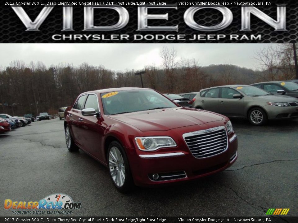 2013 Chrysler 300 C Deep Cherry Red Crystal Pearl / Dark Frost Beige/Light Frost Beige Photo #1