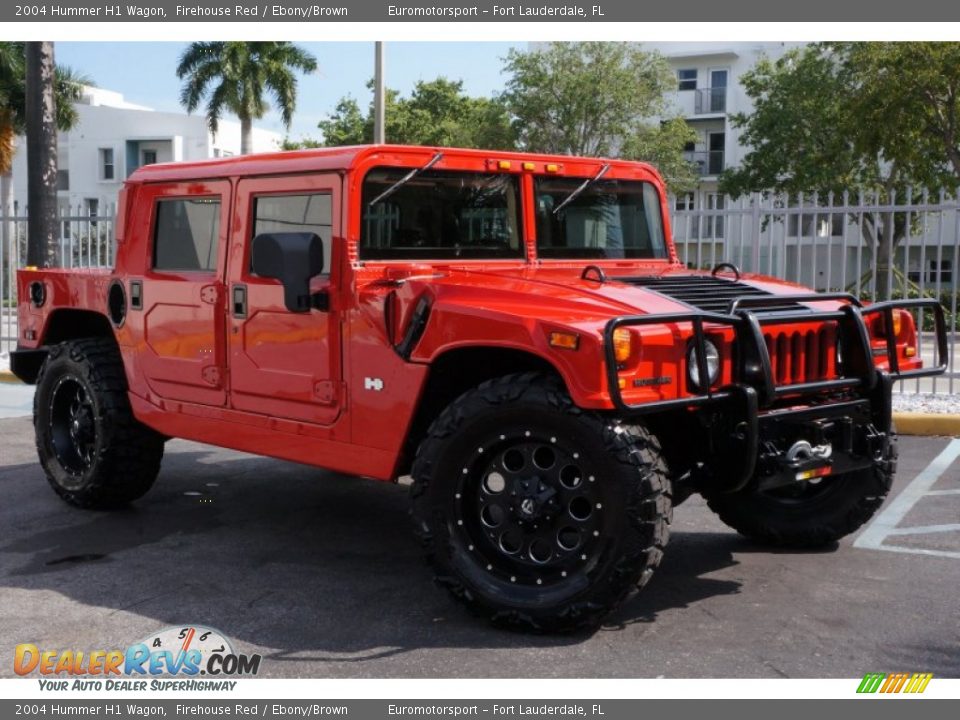 2004 Hummer H1 Wagon Firehouse Red / Ebony/Brown Photo #7