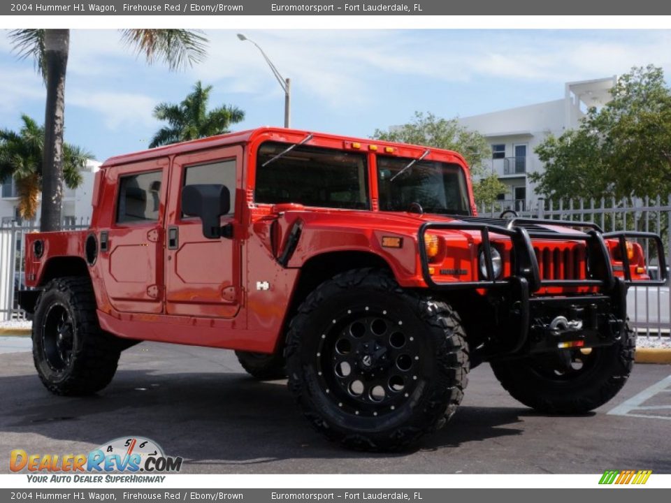 2004 Hummer H1 Wagon Firehouse Red / Ebony/Brown Photo #8