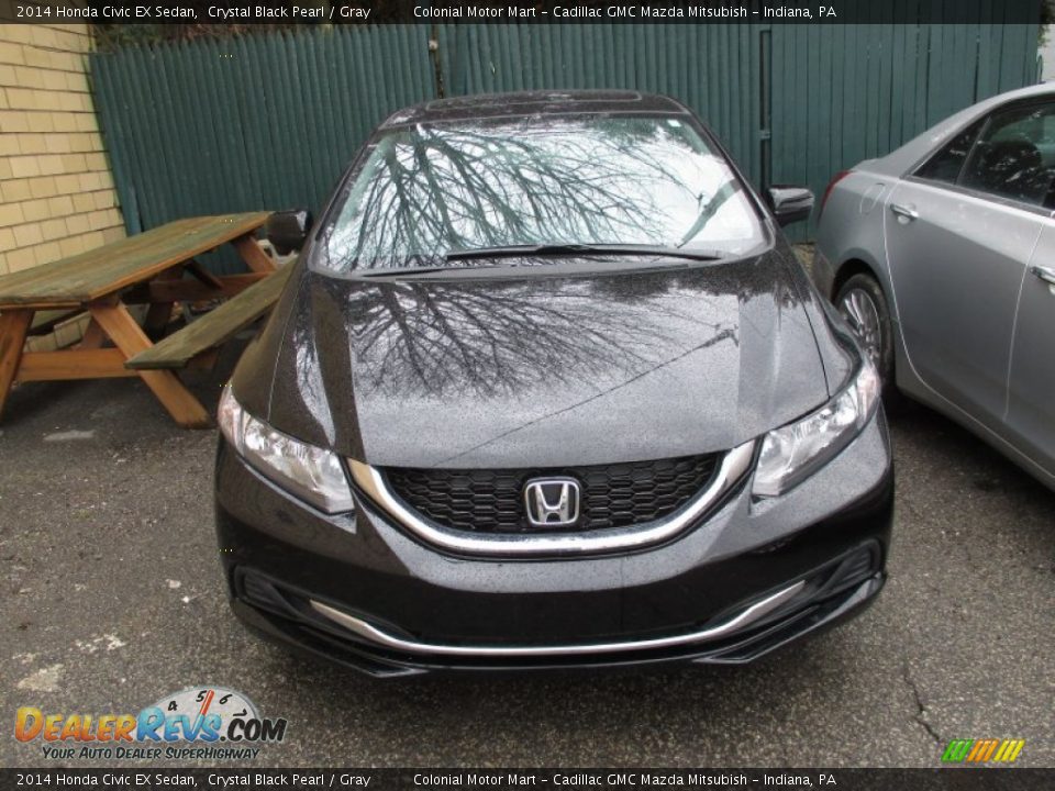 2014 Honda Civic EX Sedan Crystal Black Pearl / Gray Photo #2