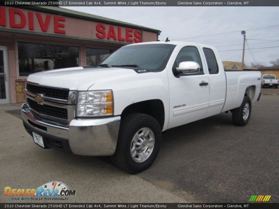 2010 Chevrolet Silverado 2500HD LT Extended Cab 4x4 Summit White / Light Titanium/Ebony Photo #1